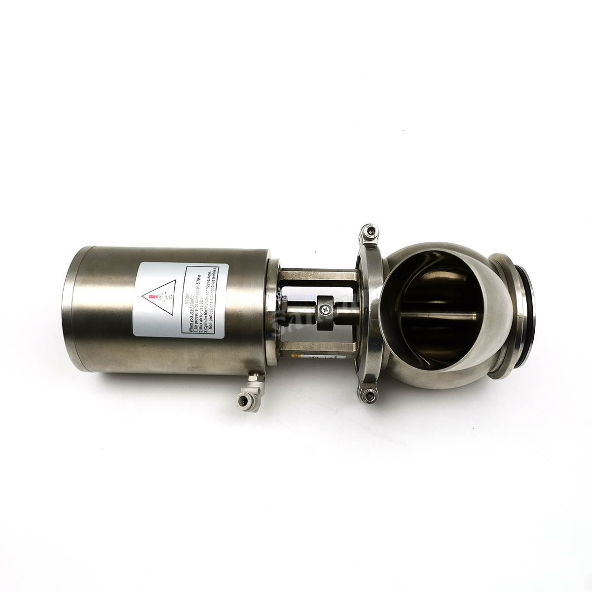 Válvula inferior del tanque de codo neumático sanitario