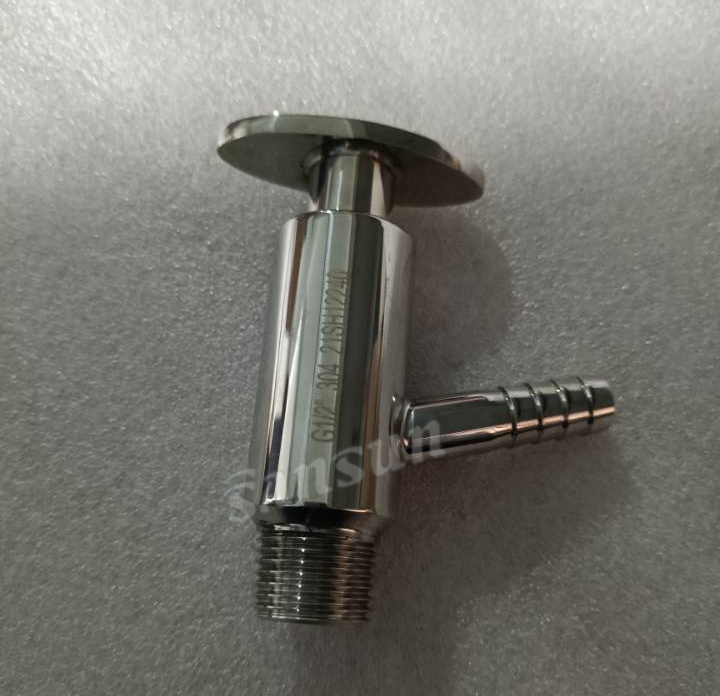 Válvula de muestreo de rosca macho de acero inoxidable BSP de 1/2 "